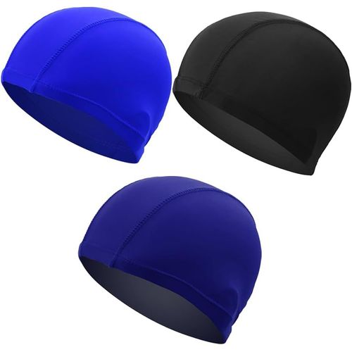 Asas-3 Pièces Bonnets De Bain Élastiques,Bonnet De Bain Extensible Antidérapant Bonnets De Bain Unisexes Bonnets De Bain Légers Bonnets De Bain Élastiques Imperméables Pour Cheveux Longs Et Courts 