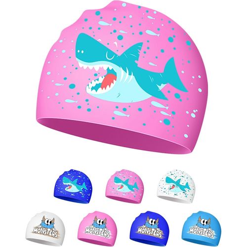 Asas-Bonnet De Bain Pour Enfants 4-12 Ans,En Silicone,Imperméable,Avec Design Amusant Et Antidérapant 