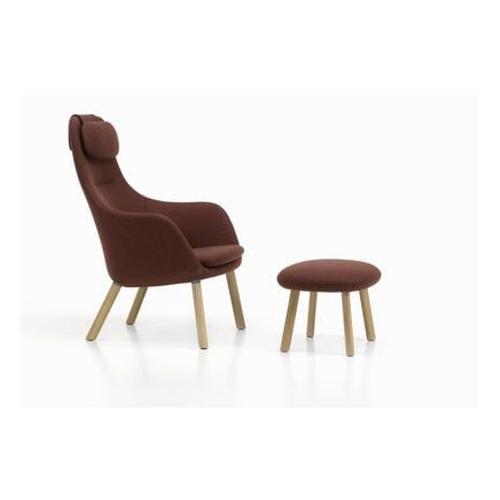 Vitra - Hal Lounge Chair & Ottoman - Chêne Nature - Cosy 2 - Châteigne - Patins Pour Tapis De Sol - Coussin D'assise Non Fixé - Marron
