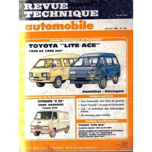 Revue Technique Automobile  N° 469 : Toyota "Lite Ace" 1290 Et 1486  Familial/Fourgon