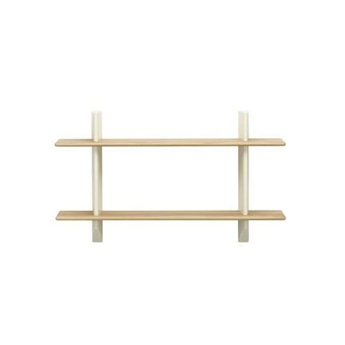 Vitra - Rayonnage Mural Wandregal - Prouvé Blanc Colombe (Écru) - Chêne Massif Huilé - Beige