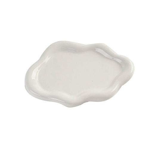 Plateau À Bijoux En Céramique, Plat À Bibelots, Design Nuage, Porte-Clés De Vanité Pour Femmes, Porte-Bague, Assiette En Argent, Bol, Décoration De Chambre, Cadeau D'anniversaire Esthétique-Ellipse Blanche