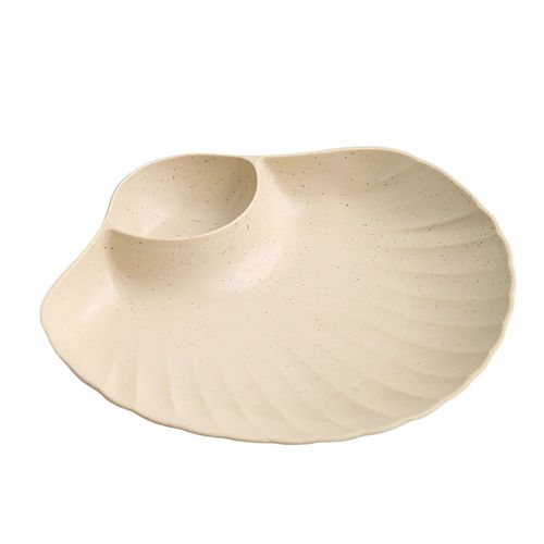 Assiette De Fruits Secs En Forme De Coquille Anti-Chute, Empilable, Incassable, Emballage Exquis, Couleur Unie, Fournitures De Qualité Alimentaire, Moule À Gâteau, Articles Ménagers-Beige