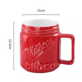Tasse à Fondue au Chocolat Mini Pot à Fondre pour Beurre Tasse à Fondre au Chocolat en Céramique 130 ml Chauffe-Beurre Multifonction pour Tapas au Caramel-Rouge