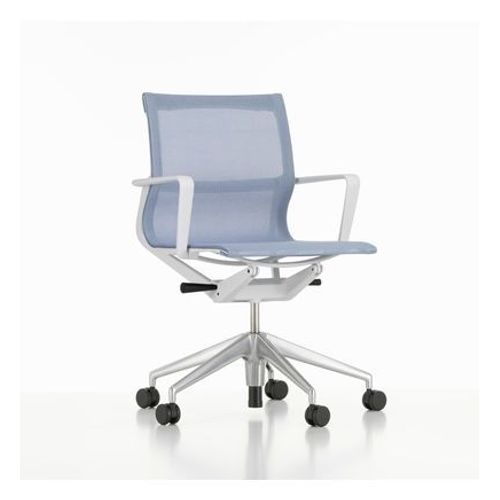 Vitra - Chaise De Bureau Physix Piètement À Cinq Étoiles - Poli - 09 Gris Glacier - Gris Doux - Roulettes Pour Tapis De Sol - Bleu