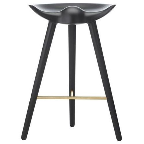 Audo - Tabouret De Bar Ml42 - Hêtre Teinté Noir - Laiton - Noir