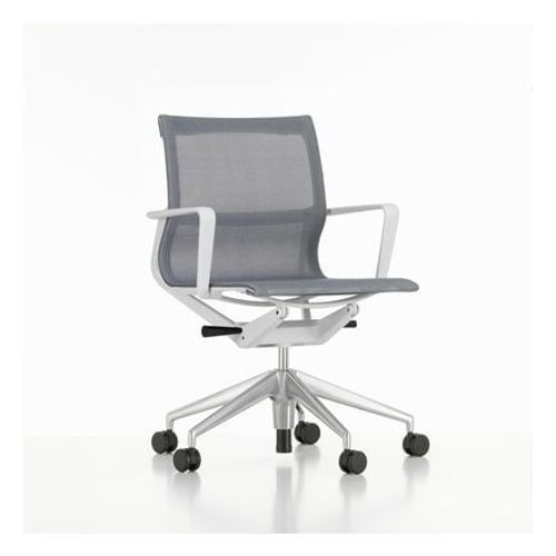 Vitra - Chaise De Bureau Physix Piètement À Cinq Étoiles - Poli - 08 Gris Caillou - Gris Doux - Roulettes Pour Tapis De Sol - Gris
