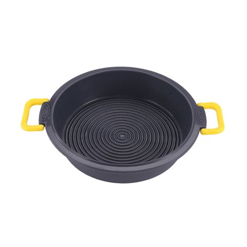 Moule À Gâteau Rond En Silicone Avec Poignée, Qualité Alimentaire, Sans Bpa, Résistant À La Chaleur, Réutilisable, Passe Au Micro-Ondes, Au Fromage-Gris Foncé