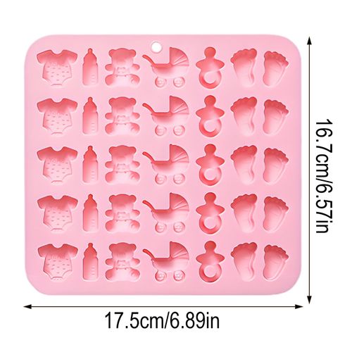 1/2 pièces Silicone bébé douche moule bébé pieds moule biberon sucette bébé Onesie landau ours moules sans BPA chocolat bonbons faisant Kit-Bleu et rose