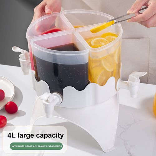 Distributeur De Boissons 4l Avec Robinet Distributeur De Boissons Étanche Amovible Nettoyage Facile Distributeur De Jus De Seau D'eau Froide Rotatif À 360 Degrés Pour Bar À La Maison