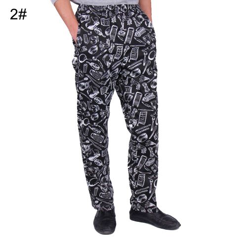 Hommes Rayure Plaid Chili Imprimé Hôtel Restaurant Cuisine Chef Travail Pantalons Longs-Xxl2#