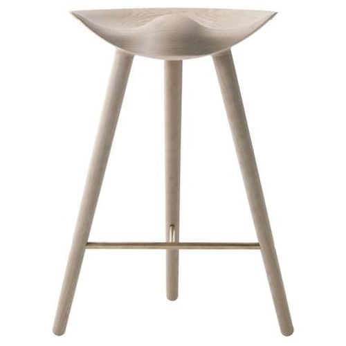 Audo - Tabouret De Bar Ml42 - Chêne Savonné - Laiton - Marron