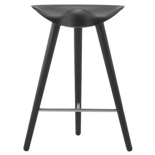 Audo - Tabouret De Bar Ml42 - Hêtre Teinté Noir - Acier Inoxydable - Noir