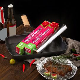 Papier de cuisson antiadhésif Double face, 5/10m, feuille d'aluminium, conception en dents de scie, huile de four, tampon de Barbecue pour la cuisine-5m 2