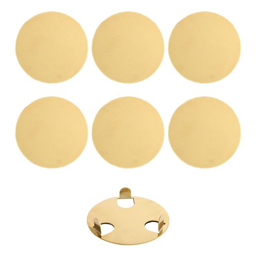 Ensemble De Sous-Verres En Acier Inoxydable Doré, Avec Support, Miroir Moderne, Dessous De Verre Rond, Tapis De Tasse Pour Café, Bar, Table À Manger, 6 Pièces