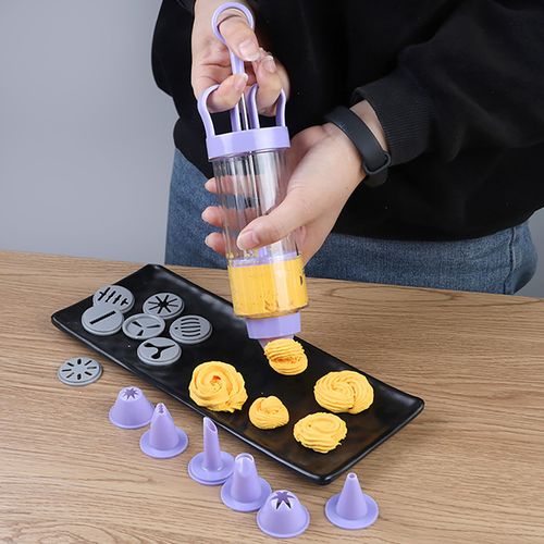 1 ensemble de seringues à crème antiadhésives de qualité alimentaire, multi-usages, fabrication manuelle, biscuits, gâteaux, glaçage, moule à douille pour la cuisine