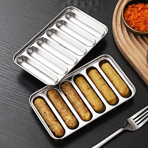 Moule à saucisses 6 grilles, Portable, en acier inoxydable, fait à la main, pour Hot Dog, pour la maison