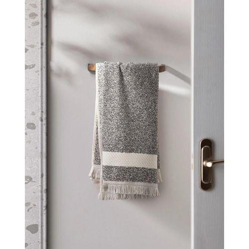 Serviette Visage Brest 100% Coton Teint En Fil - Anthracite - 50x85 Cm - Collection Naturelle