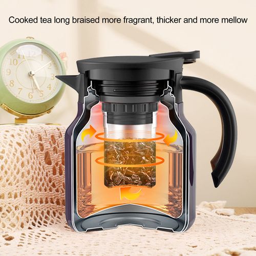 Théière Thermique Théière Isolée en Acier Inoxydable de 1000 ML avec Couvercle Infuseur Filtre Amovible Bec en Forme de V Cafetière Carafe Thermique pour La Maison Cuisine Bar Extérieur-1000ML Rouge