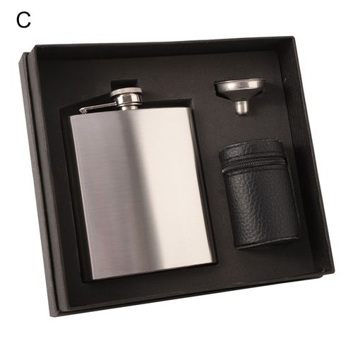 1 Ensemble De Flacons De Hanche Résistants Aux Chocs, Bonne Capacité D'étanchéité, Flacon De Poche Portable De 7oz Pour Whisky Et Liqueur, Pour Hommes-C