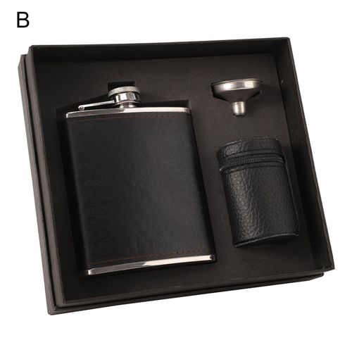 1 Ensemble De Flacons De Hanche Résistants Aux Chocs, Bonne Capacité D'étanchéité, Flacon De Poche Portable De 7oz Pour Whisky Et Liqueur, Pour Hommes-B