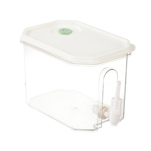 Distributeur De Boissons Avec Robinet, Pichet D'eau Froide De 3,5 L, Récipient De Boisson Liquide Pour Réfrigérateur, Support De Limonade, Pichet À Jus-Blanc