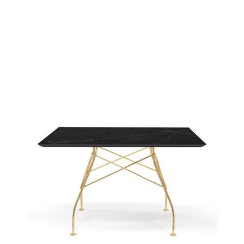 Kartell - Table Glossy Rectangulaire - Marbre Noir - Doré - Noir