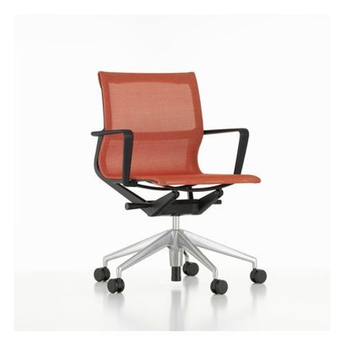 Vitra - Siège De Bureau Pivotant Physix - Poli - 10 Brique - Noir Foncé - Roulettes Pour Sols Durs - Rouge