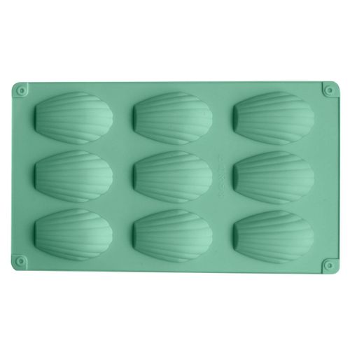 Moule À Gâteau Réutilisable Facile À Nettoyer, Démoulage Facile, Résistant À La Chaleur, Antiadhésif, Bricolage En Silicone, 9 Cavités, Coquilles, Moule À Chocolat, Outil De Pâtisserie-Vert