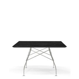 Kartell - Table Glossy Rectangulaire - Marbre Noir - Chrome - Noir