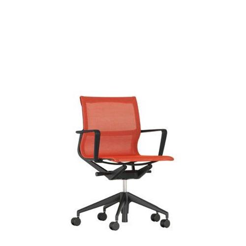 Vitra - Siège De Bureau Pivotant Physix - Revêtement Deep Black - 10 Brique - Noir Foncé - Roulettes Pour Sols Durs - Rouge