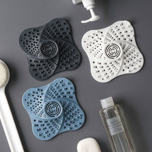 Filtre de vidange Anti-blocage pour évier de cuisine, bouchon de cheveux, filtre de vidange de salle de bains-Bleu