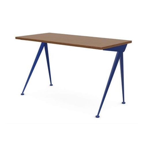 Vitra - Table Compas Direction - Prouvé Bleu Marcoule - Noyer Américain - Bleu
