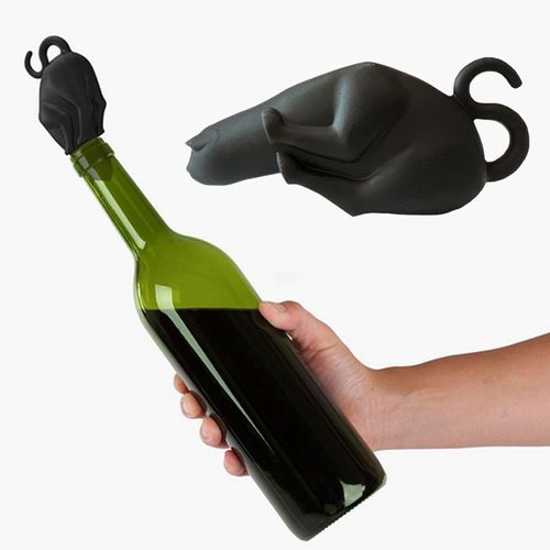 Bouchon De Bouteille De Vin Réutilisable De Qualité Alimentaire, Bonne Performance D'étanchéité, En Silicone Anti-Fuite, Joli Bouchon De Scellage De Bouteille De Chat, Fourniture Domestique