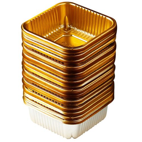 Plateaux à gâteaux de lune de qualité alimentaire, différentes tailles, boîte d'emballage de gâteaux de lune épaisse et étanche, support de conteneur, fournitures de boulangerie, 100 pièces-XL Doré