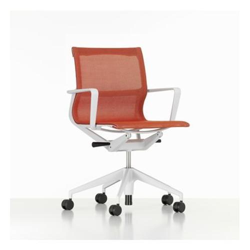 Vitra - Siège De Bureau Pivotant Physix - Revêtement Soft Grey - 10 Brique - Gris Doux - Roulettes Pour Sols Durs - Rouge