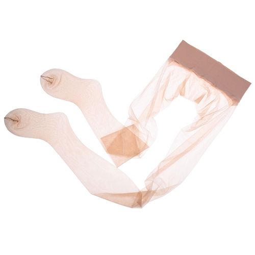 Collants Bas Transparents Femmes Collants Sans Couture Collants En Nylon Ultra-Minces Couleur Unie Lisse Transparent Aux Orteils Bas Femme Collants Taille Basse-Champagne