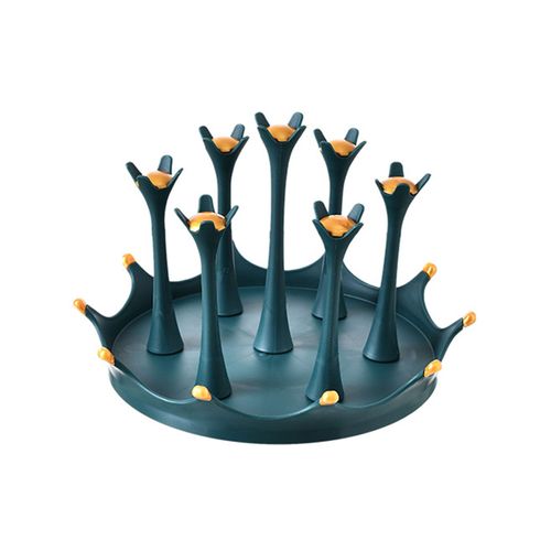 Égouttoir À Biberons Conception Détachable À 5/7/9 Chiffres Support Rotatif Multifonctionnel Anti-Poussière Drain Vertical Porte-Gobelet En Acier Inoxydable Plateau De Vidange De Biberon Fournitures Ménagères-Atrovirens M
