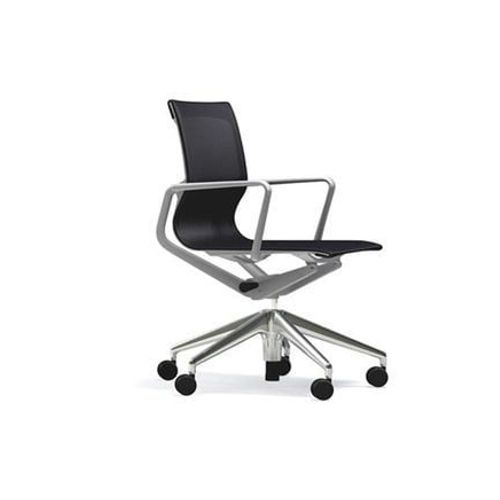 Vitra - Siège De Bureau Pivotant Physix - Poli - 06 Perle Noire - Gris Doux - Roulettes Pour Tapis De Sol - Gris