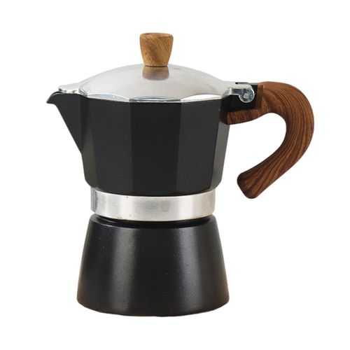 Moka Pot Machine à expresso 150 ml Cafetière légère sur cuisinière Cafetière italienne facile à utiliser pour un expresso riche Latte Cappuccino-Noir 150ML
