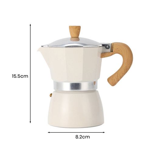 Moka Pot Machine à expresso 150 ml Cafetière légère sur cuisinière Cafetière italienne facile à utiliser pour un expresso riche Latte Cappuccino-Blanc 150ML