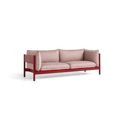 Hay - Canapé 3 Places Arbour - Hêtre Laqué Rouge-Vin - Re-Wool 648 - Marron