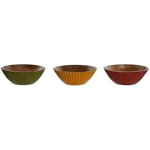 Saladier - Home Esprit - Multicolore - Bois De Mangue - 30 X 30 X 12 Cm - 3 Unités