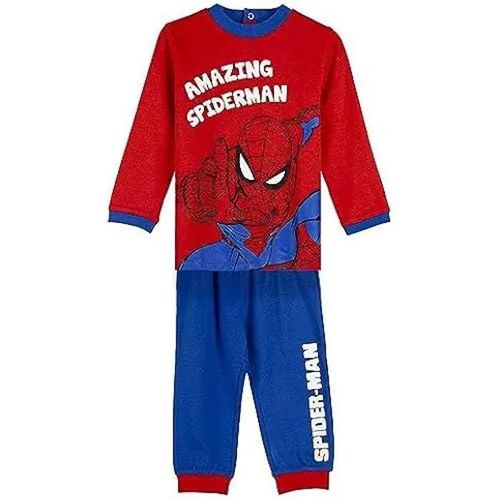 Pyjama D'hiver - Hasbro - Spiderman - 100% Coton - 2 Pièces - Mixte Enfant