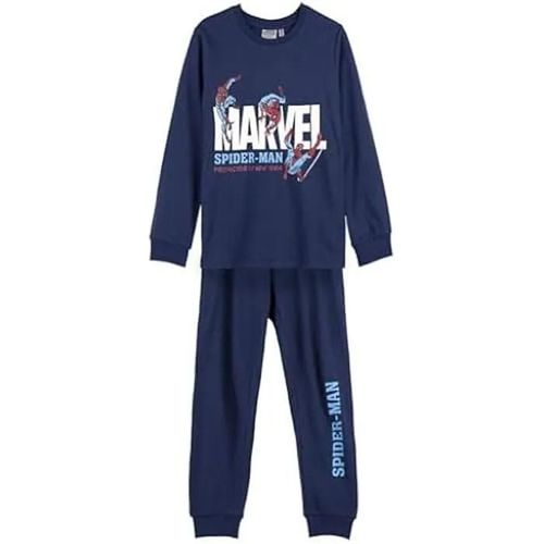 Pyjama D'hiver - Spiderman - Mixte Enfant - 100% Coton - 2 Pièces - Motif Spiderman