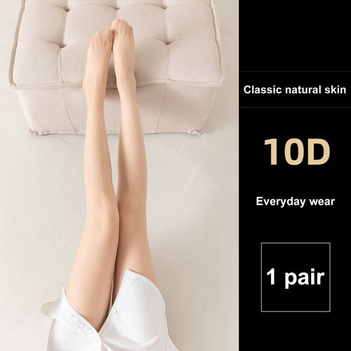 Collants Sans Couture Ultra-Fins Transparents Pour Femmes, Haute Élasticité, Antidérapants, Couleur Unie, Pour Les Déplacements, Les Rencontres, Les Soirées, Les Clubs, Mini-Jupe, Bonneterie Assortie-Beige