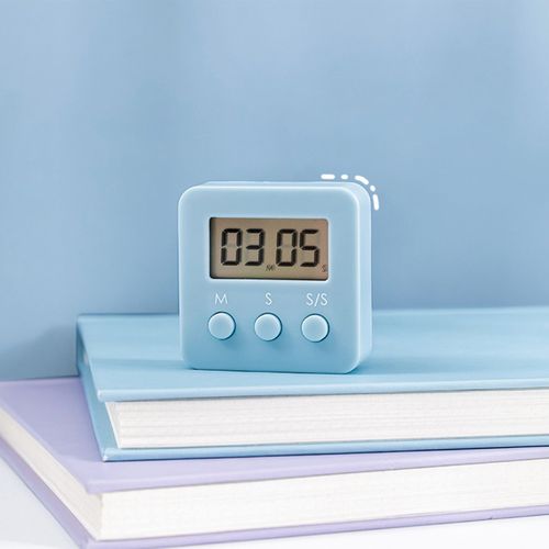 Minuterie sonore forte, dos magnétique en résine ABS, alarme à chiffres de Style nordique pour la cuisine-Bleu
