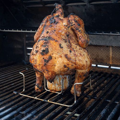 Support de poulet en acier inoxydable, pour four à gril, canette de bière, support de poulet, rôtissoire Vertical de qualité alimentaire pour la cuisine intérieure et extérieure-Carré