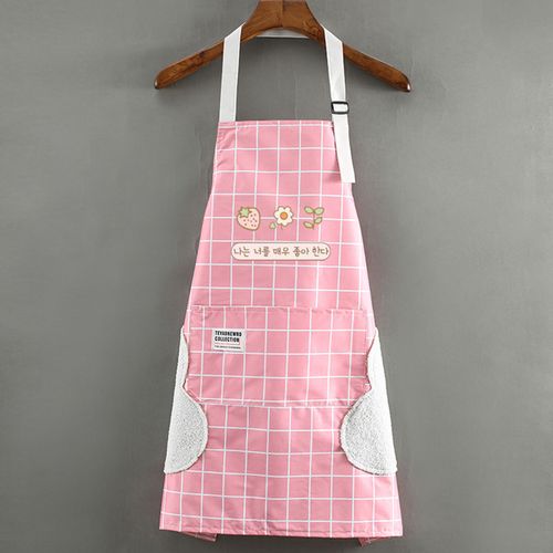 Tablier réglable imperméable différents styles facile à porter tablier de cuisine mignon pour les enfants-Rose