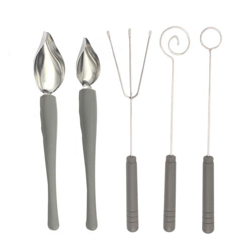 Ensemble D'outils Professionnels De Trempage De Bonbons, Placage En Acier Inoxydable Antidérapant, Cuillères À Dessin Culinaire Pour Café, Pour Cuisinier, 1 Ensemble